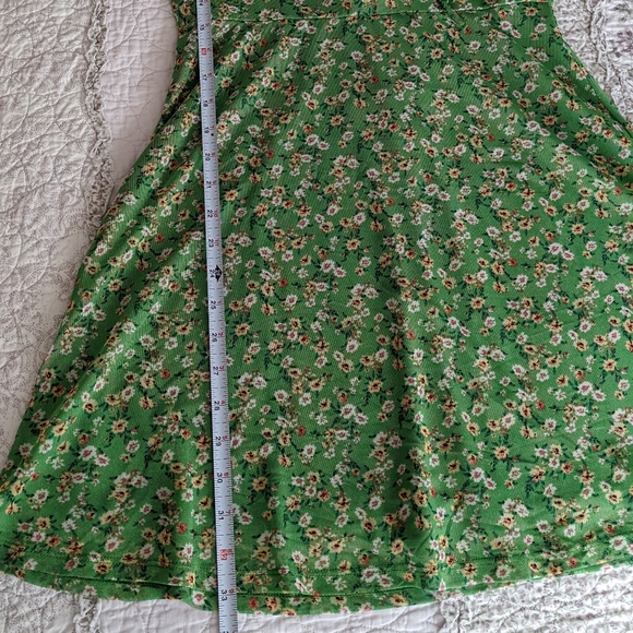 🔴SOLD🔴Vintage French Green Floral Print Mini Dress Size L - Picture 13 of 15